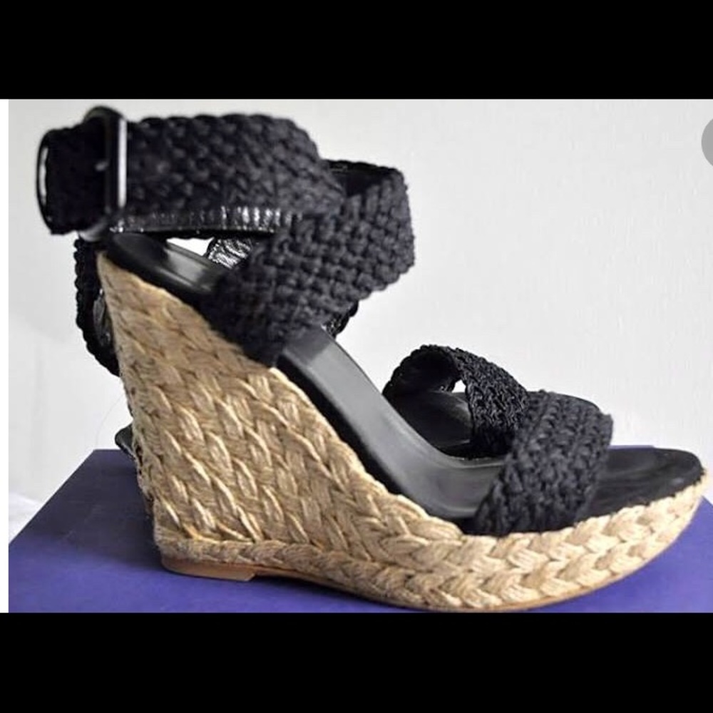 Stuart Weitzman Alex Wedge Crochet Espadrille